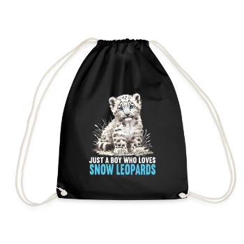 Snow Leopard Schneeleoparden Schneeleopard - Drawstring Bag - black - Front