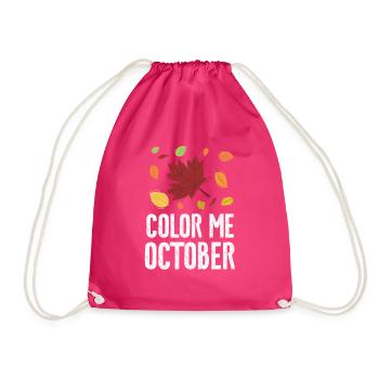Color Me Oktober Blatt Peeper Laub Leaf Peeping - Turnbeutel - Fuchsia - Vorne