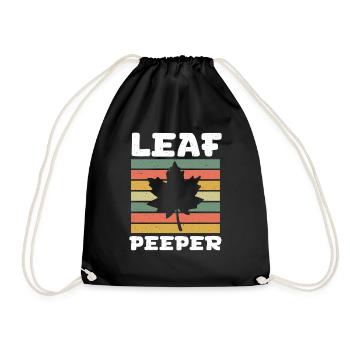 Blatt Peeper Retro Vintage Laub Blatt Peeping - Turnbeutel - Schwarz - Vorne