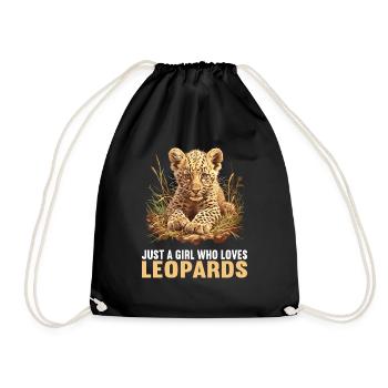 Leoparden Leopard - Turnbeutel - Schwarz - Vorne
