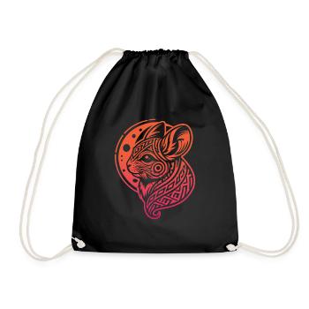 Chinchilla Tribal Moon Phases - Drawstring Bag - black - Front