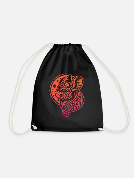 Chinchilla Stammes Moon Phases - Turnbeutel - Schwarz