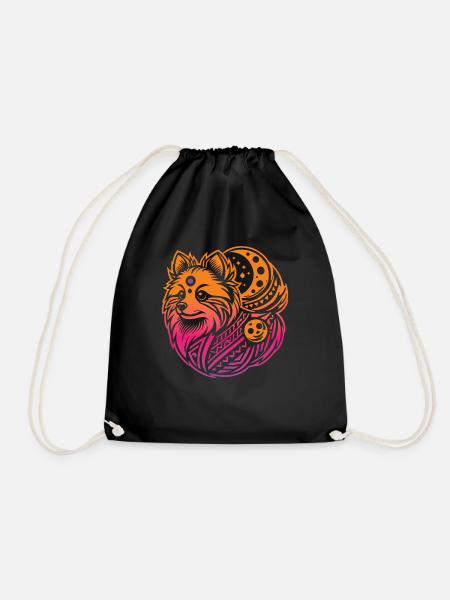 Pomeranian Stammes Moon Phases - Turnbeutel - Schwarz