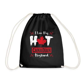 I Love My Hot Husband Canadian Maple Leaf Canada - Turnbeutel - Schwarz - Vorne