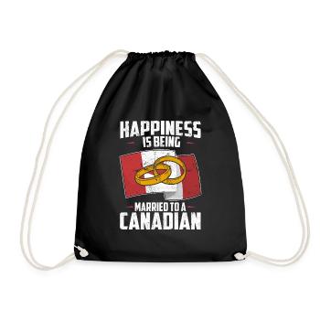 Canada Marriage Canadian Married Flag Wedded - Turnbeutel - Schwarz - Vorne
