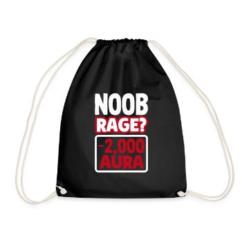 Noob Rage? -2000 Aura - Drawstring Bag - black - Front