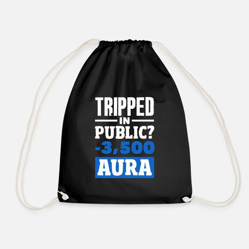 Tripped in public? -3500 aura - Turnbeutel - Schwarz