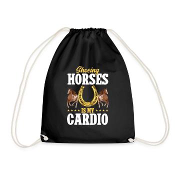 Farrier Horseshoe Horseshoeing - Drawstring Bag - black - Front