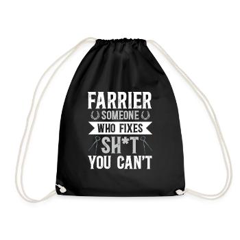 Farrier Horseshoe Horseshoeing - Drawstring Bag - black - Front