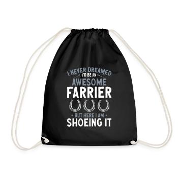 Farrier Horseshoe Horseshoeing - Drawstring Bag - black - Front