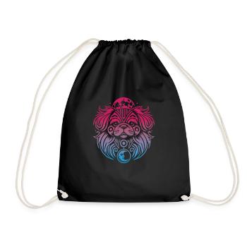 Pekingese Stammes Moon Phases - Turnbeutel - Schwarz - Vorne
