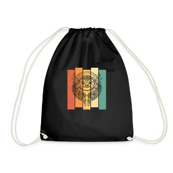 Sloth Tribal Moon Phases - Drawstring Bag - black - Front