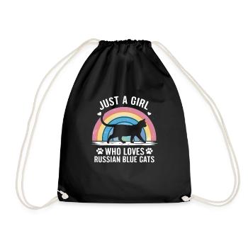 Katze Russisch Blau Geschenk - Turnbeutel - Schwarz - Vorne