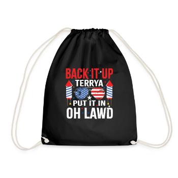 Back it up Terry tee Fourth of July Funny Back it - Turnbeutel - Schwarz - Vorne