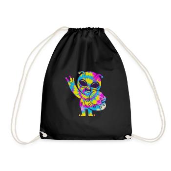 Lustiges Alien Außerirdische Geschenk - Turnbeutel - Schwarz - Vorne