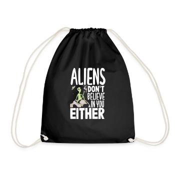 Lustiges Alien Außerirdische Geschenk - Turnbeutel - Schwarz - Vorne
