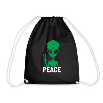 Funny Alien Alien Gift - Drawstring Bag - black - Front