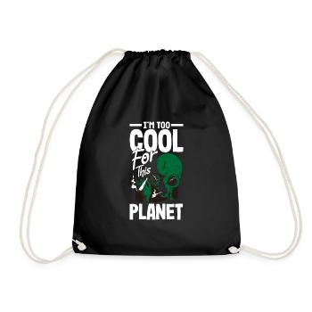 Lustiges Alien Außerirdische Geschenk - Turnbeutel - Schwarz - Vorne