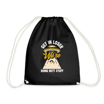Lustiges Alien Außerirdische Geschenk - Turnbeutel - Schwarz - Vorne