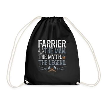 Farrier Horseshoe Horseshoeing - Drawstring Bag - black - Front