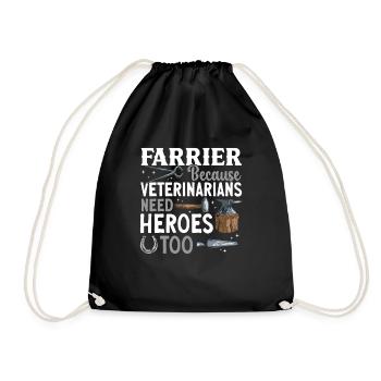 Farrier Horseshoe Horseshoeing - Drawstring Bag - black - Front