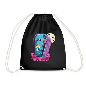 Cercueil Kawaii Occulte Satanique Pastel Gothique - Sac de sport léger - noir - Devant