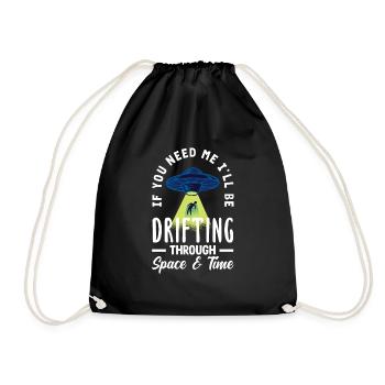 Funny Alien Alien Gift - Drawstring Bag - black - Front