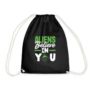 Lustiges Alien Außerirdische Geschenk - Turnbeutel - Schwarz - Vorne