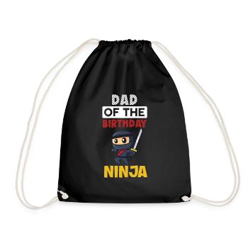 Ninja Dad Birthday Matching Family Ninja Warrior - Turnbeutel - Schwarz - Vorne