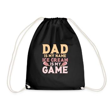 Papa est mon nom La crème glacée est mon jeu Cone Scoop Su - Sac de sport léger - noir - Devant