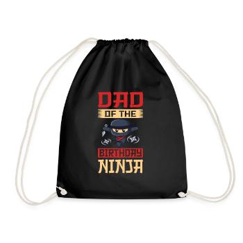Ninja papa anniversaire assorti famille ninja guerrier - Sac de sport léger - noir - Devant