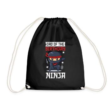 Ninja Dad Birthday Matching Family Ninja Warrior - Turnbeutel - Schwarz - Vorne