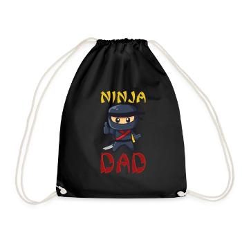 Ninja Dad Birthday Matching Family Ninja Warrior - Turnbeutel - Schwarz - Vorne