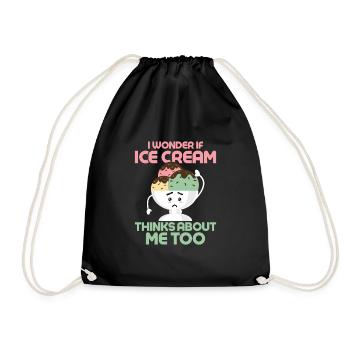 Je me demande si Ice Cream pense aussi à moi Cone Sc - Sac de sport léger - noir - Devant