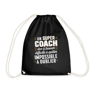 A great sports coach funny coach gift - Drawstring Bag - black - Front