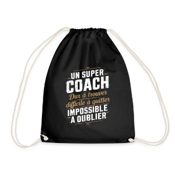 A great sports coach funny coach gift - Drawstring Bag - black - Front