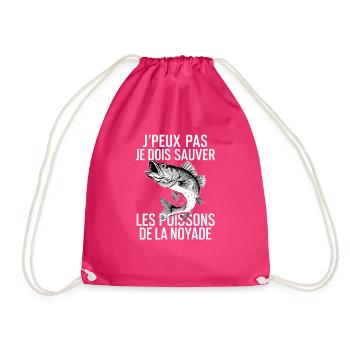 Fischer Ich muss den Fisch vor dem Ertrinken retten - Turnbeutel - Fuchsia - Vorne