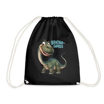 DINOSAURS, BRACHIO SAURUS - Drawstring Bag - black - Front