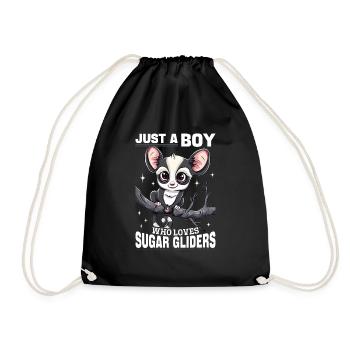 Funny Sugar Glider Animal Just A Boy Who Loves - Drawstring Bag - black - Front