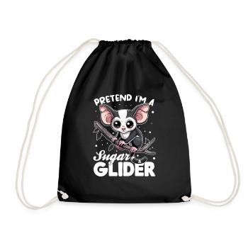 Sugar Glider Animal Pretend I'm A Sugar Glider - Drawstring Bag - black - Front