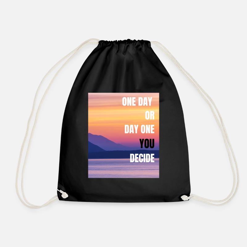 Deside - Drawstring Bag - black