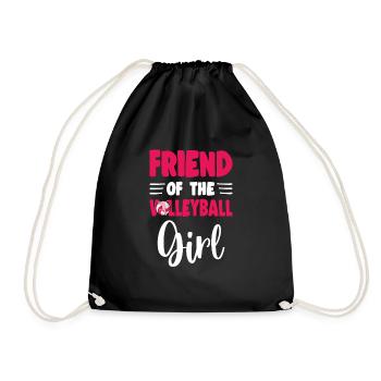 Friend Of the Birthday Girl Volleyball Family - Drawstring Bag - black - Front