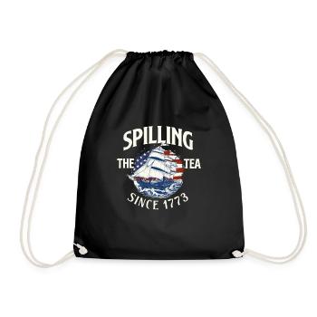 Spilling The Tea Since 1773 - USA American Flag - Drawstring Bag - black - Front