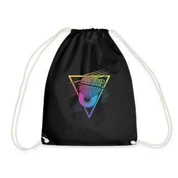 Idiophon Kalimba Geschenk - Turnbeutel - Schwarz - Vorne