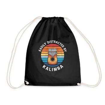 Idiophon Kalimba Geschenk - Turnbeutel - Schwarz - Vorne