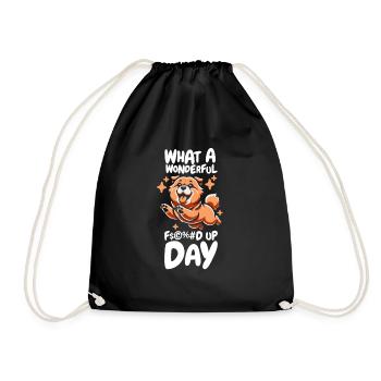 Chow Chow Fucked Up Day - Drawstring Bag - black - Front