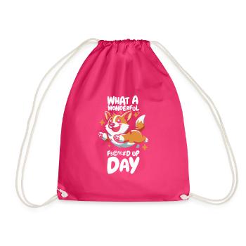 Corgi Fucked Up Day - Turnbeutel - Fuchsia - Vorne