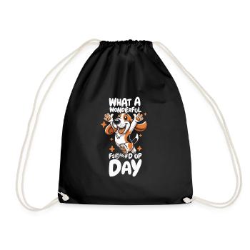 Bassett Dog Fucked Up Day - Drawstring Bag - black - Front
