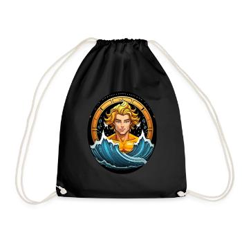 Signe du zodiaque Verseau - Sac de sport léger - noir - Devant