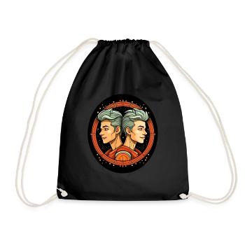 Signe du zodiaque Gémeaux - Sac de sport léger - noir - Devant